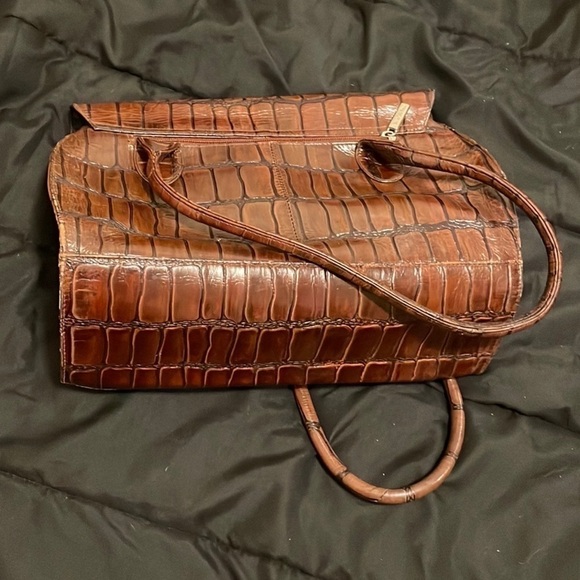 Vintage Jane Shilton London Brown Faux Reptile Leather Purse - Picture 2 of 8